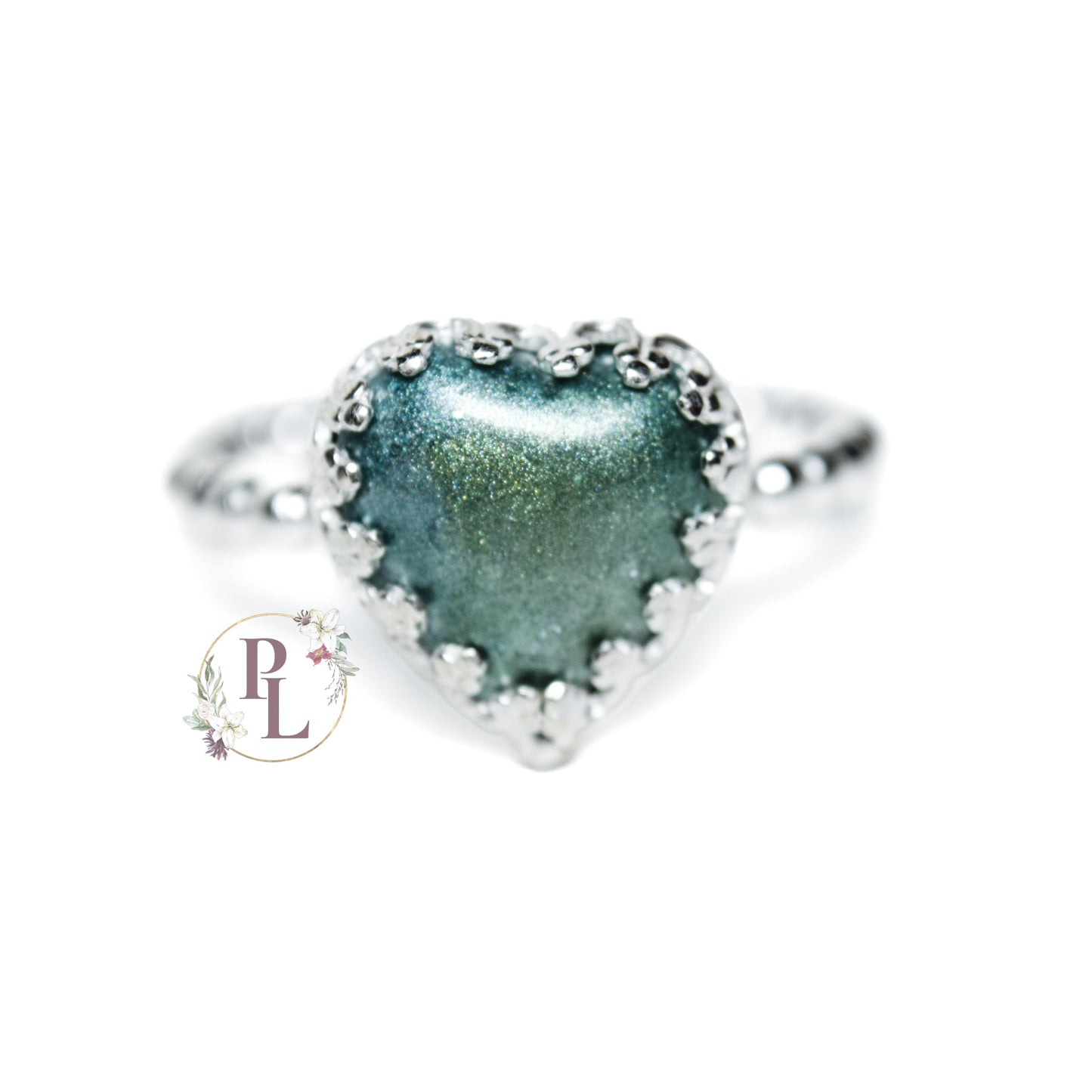 Adeline - Crowned Heart Cremation Ash Ring