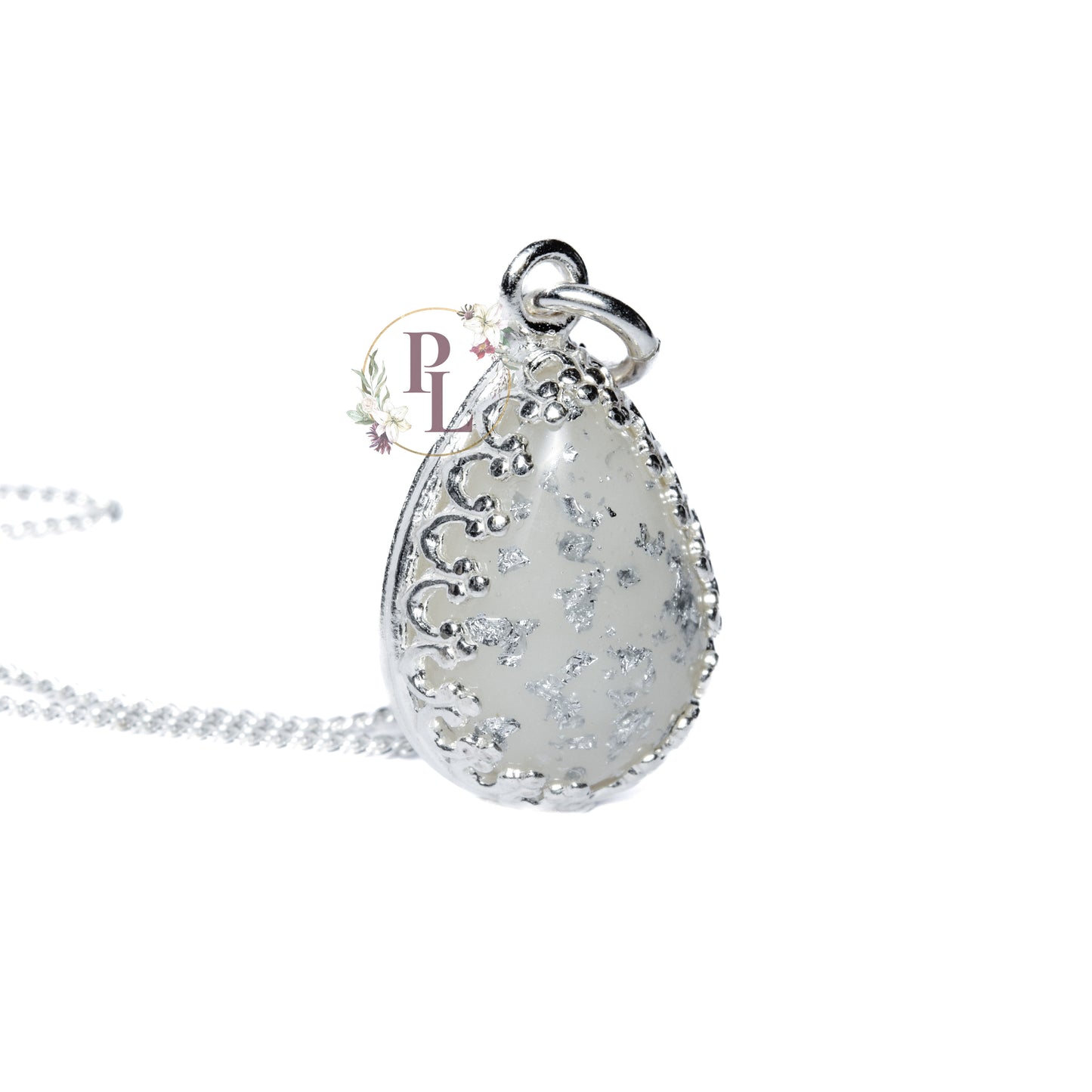 Florence - Crowned Teardrop Breastmilk Necklace