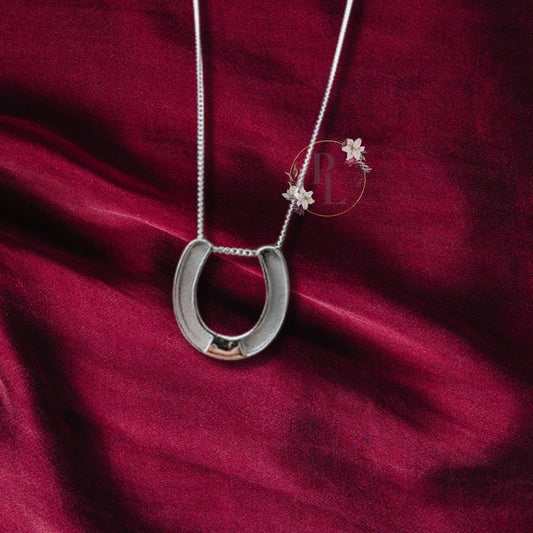 Goldie - Floating Horse Shoe Cremation Ash Necklace