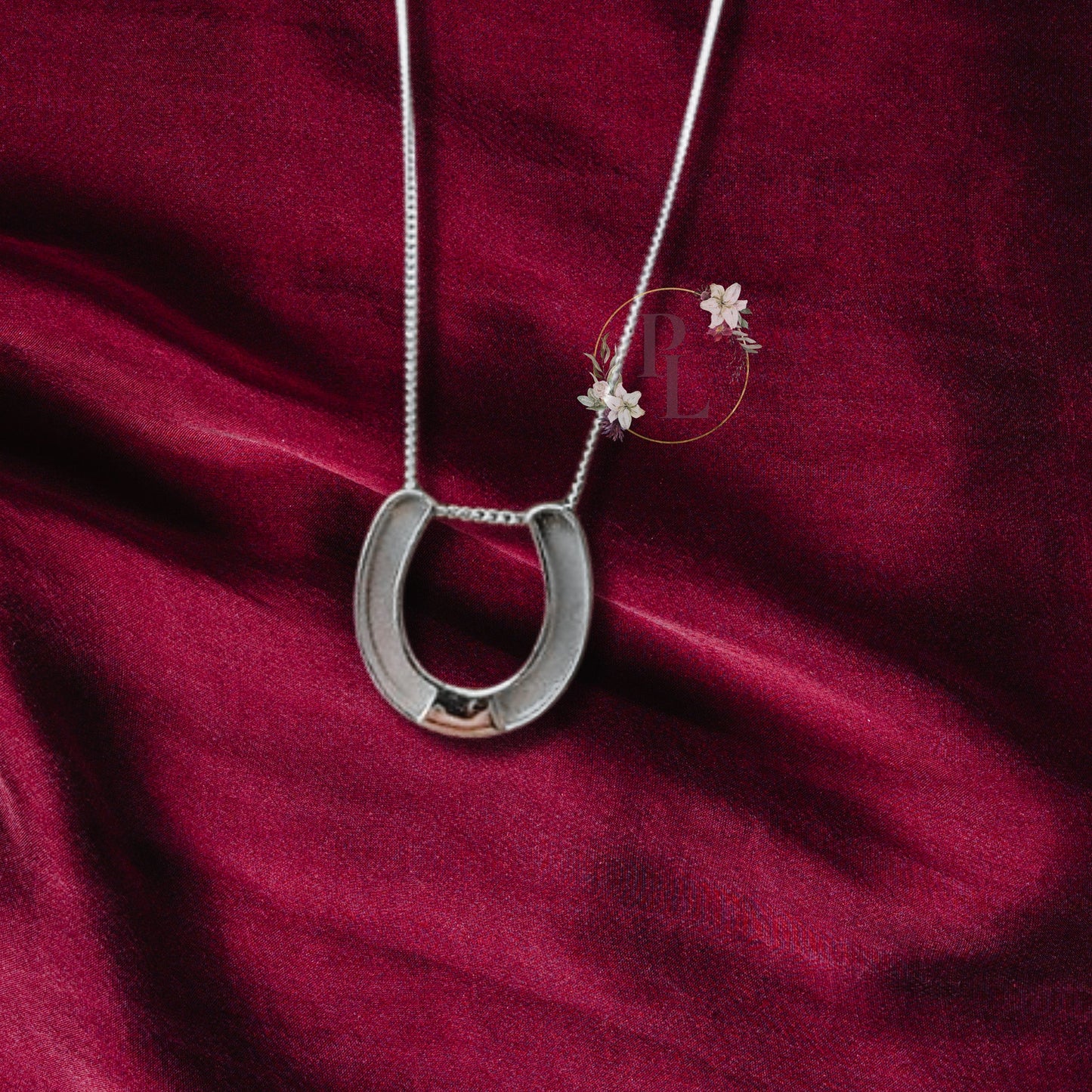 Goldie - Floating Horse Shoe Cremation Ash Necklace