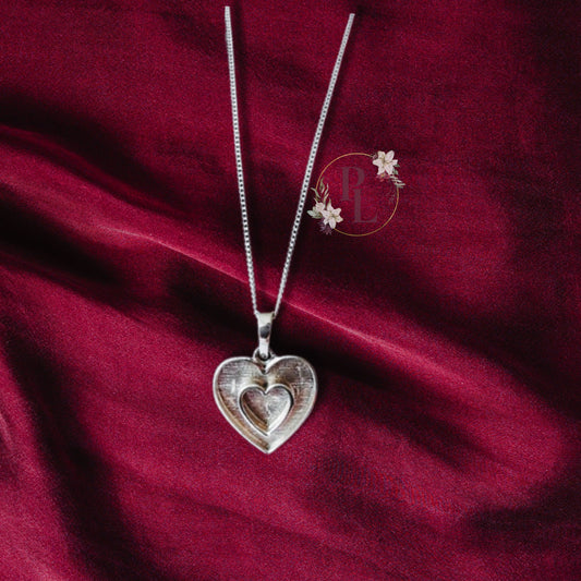 Hannah - Heart in a Heart Cremation Ash Necklace