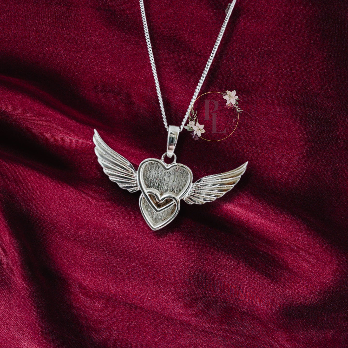 Harriet - Double Heart Wing Breastmilk Necklace