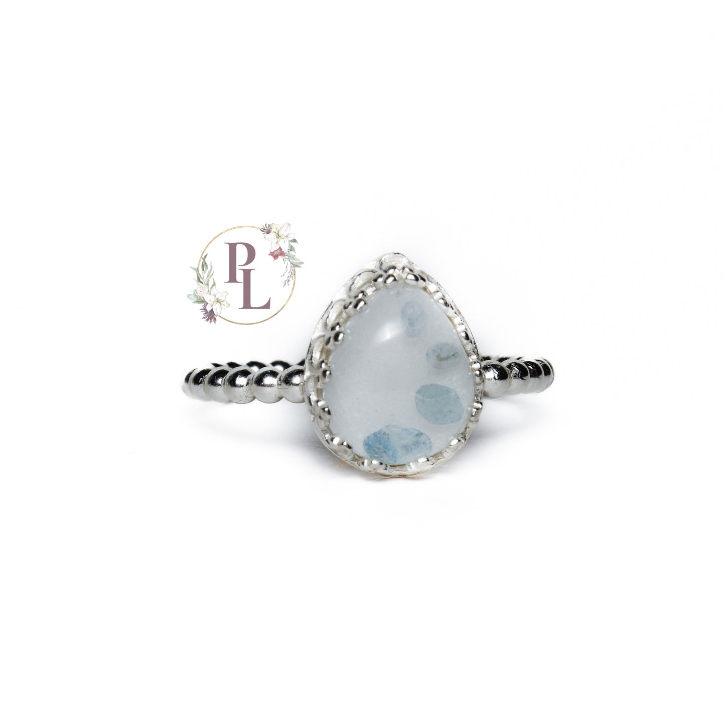 Florence - Crowned Teardrop Breastmilk Ring