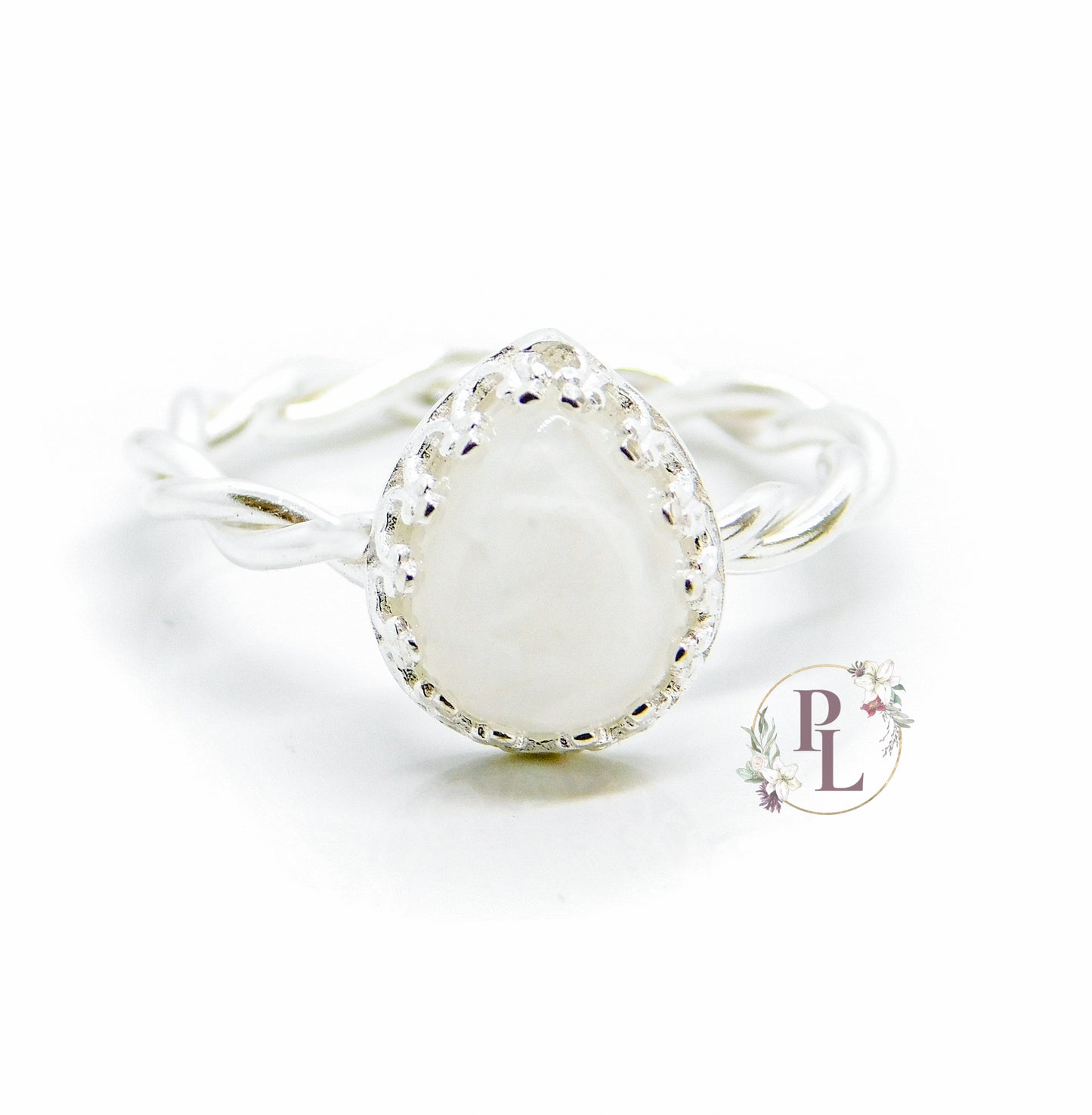 Florence - Crowned Teardrop Breastmilk Ring