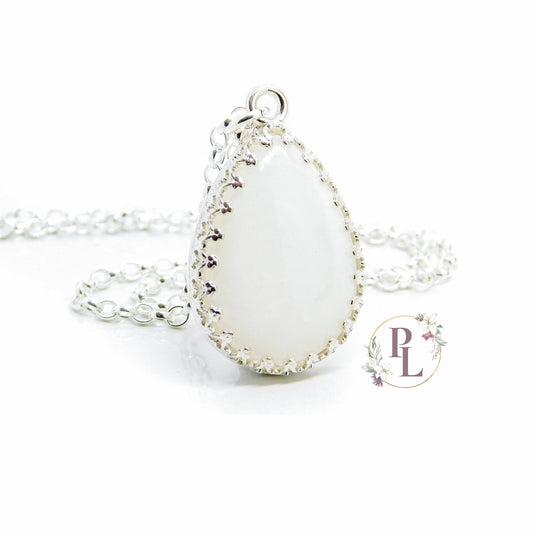 Florence - Crowned Teardrop Breastmilk Necklace