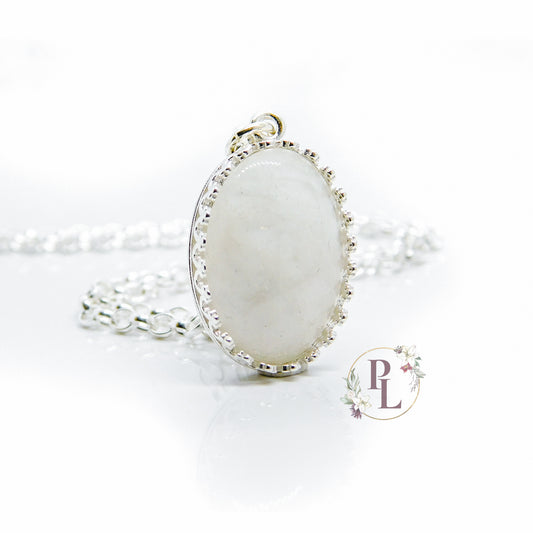 Edith - Crowned Oval Breastmilk Necklace