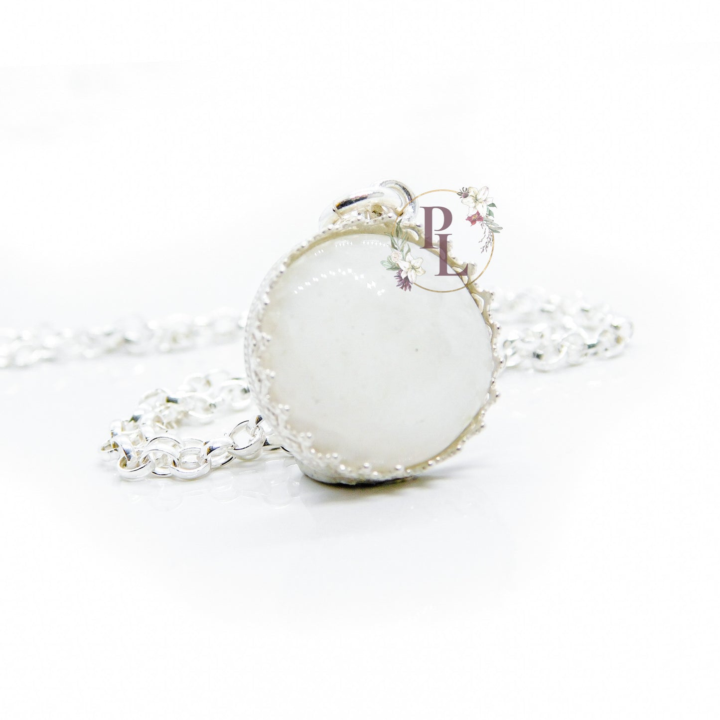 Nora - Crowned Round Breastmilk Necklace